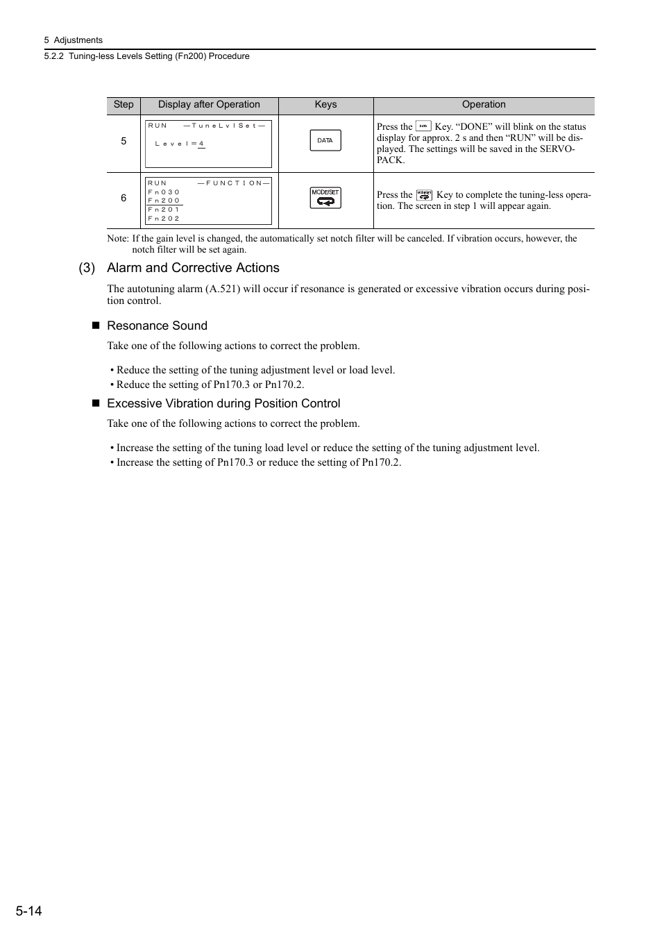 3) alarm and corrective actions | Yaskawa Sigma-5 User Manual: Design and Maintenance - Linear Motors User Manual | Page 158 / 318