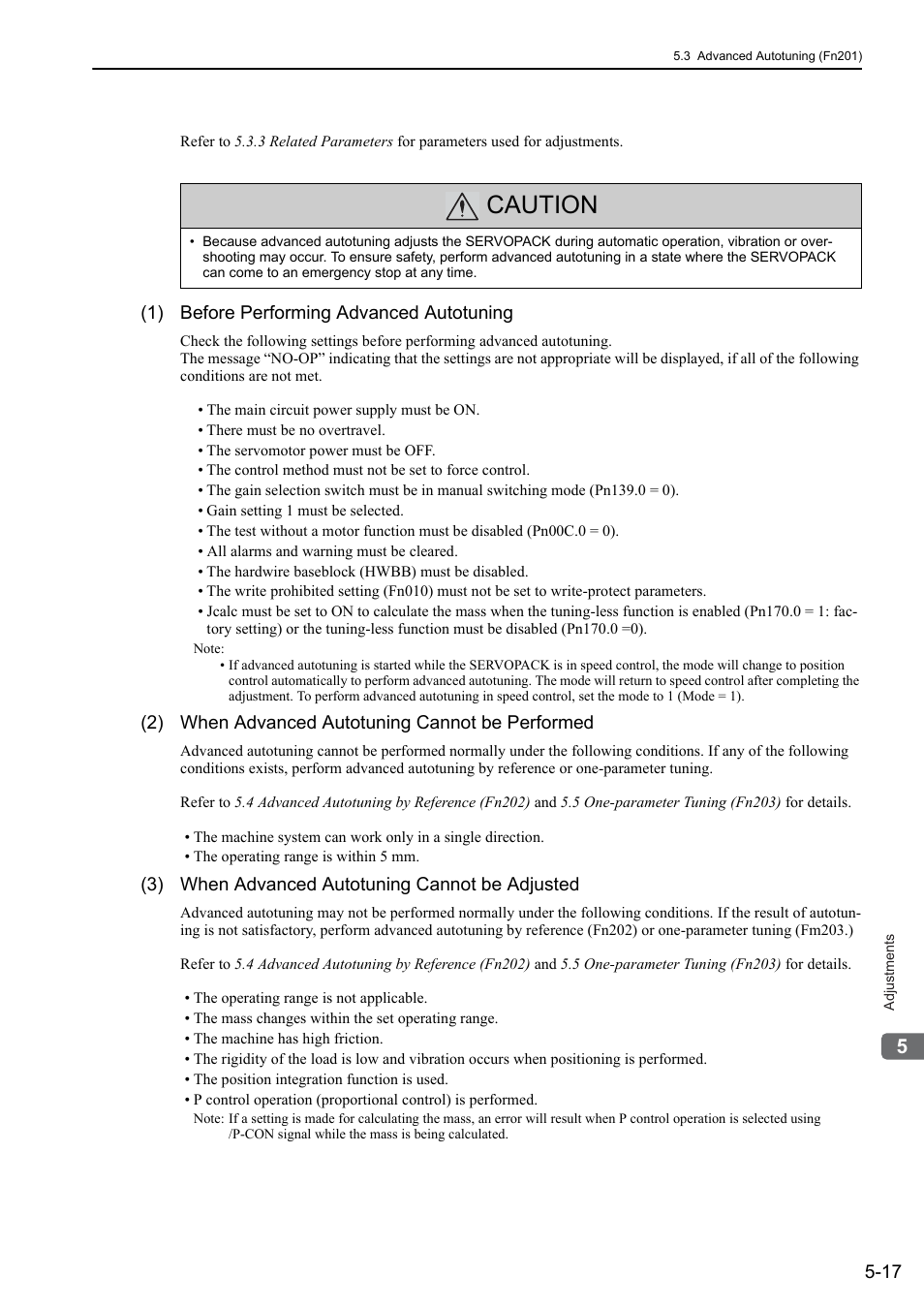 Caution | Yaskawa Sigma-5 User Manual: Design and Maintenance - Linear Motors User Manual | Page 161 / 318