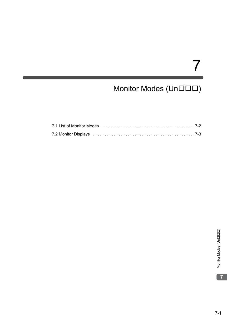 7 monitor modes (un*** ), Monitor modes (un) | Yaskawa Sigma-5 User Manual: Design and Maintenance - Linear Motors User Manual | Page 249 / 318