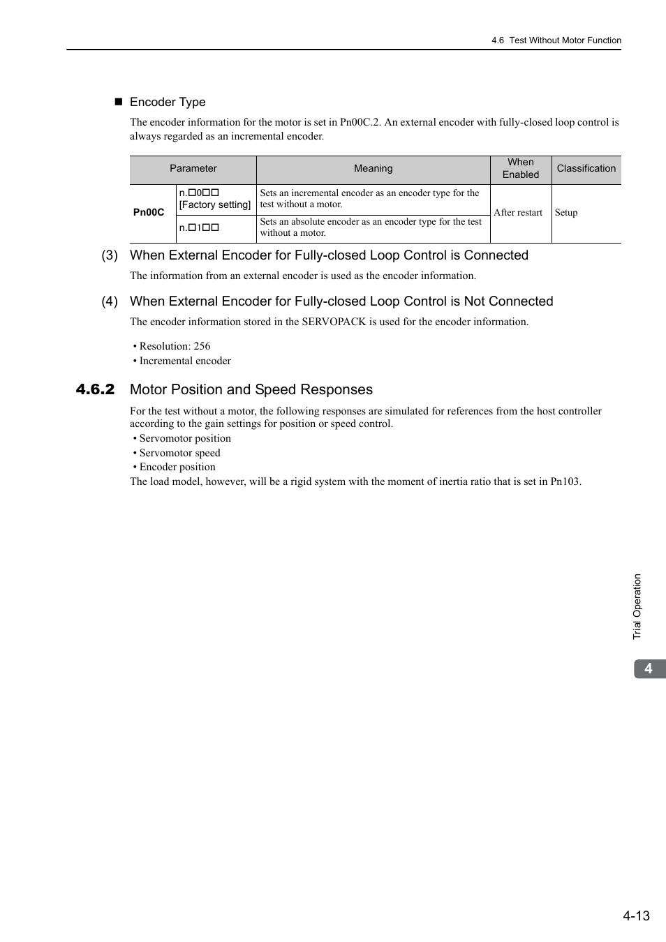 2 motor position and speed responses | Yaskawa Sigma-5 Large Capacity Users Manual: Design and Maintenance-Rotary Motors-Analog Voltage and Pulse Train Reference User Manual | Page 119 / 434