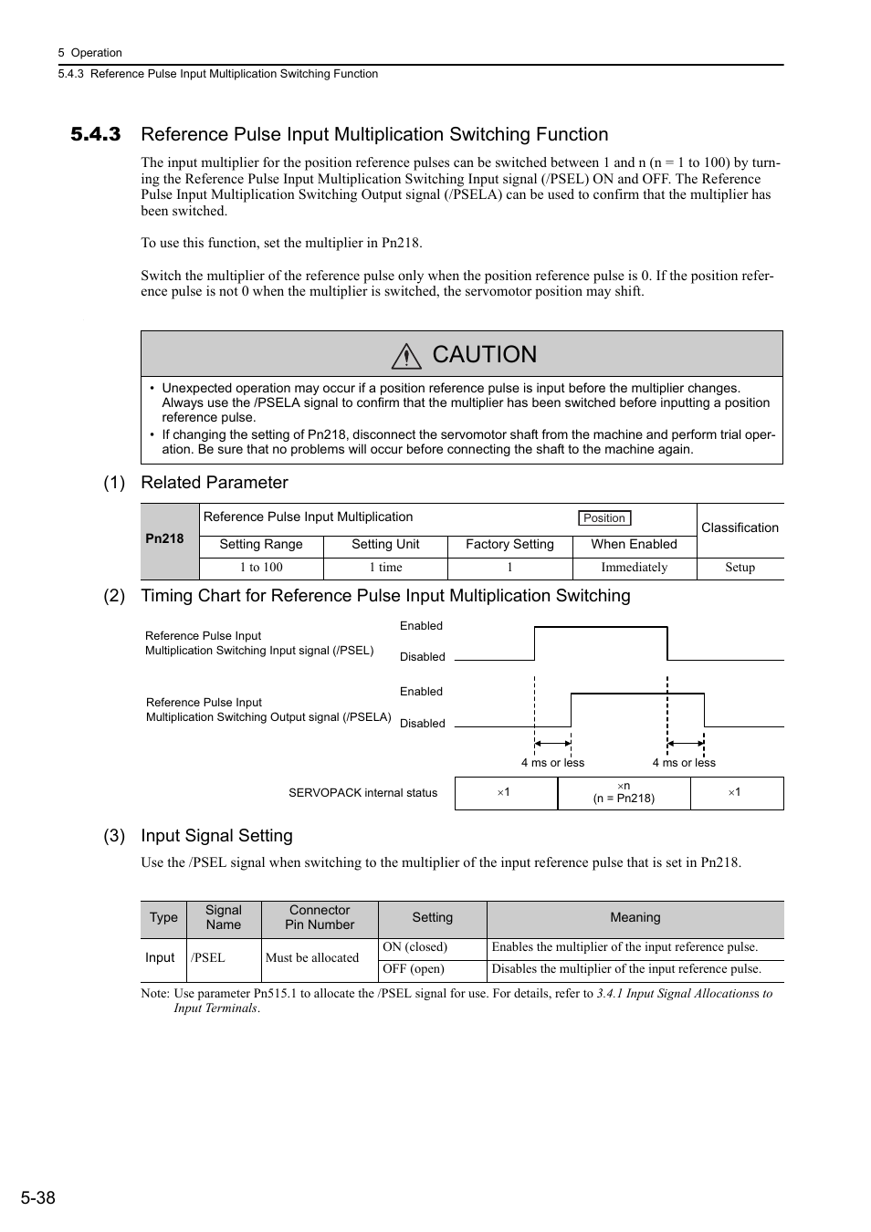 Caution, Analog | Yaskawa Sigma-5 Large Capacity Users Manual: Design and Maintenance-Rotary Motors-Analog Voltage and Pulse Train Reference User Manual | Page 159 / 434