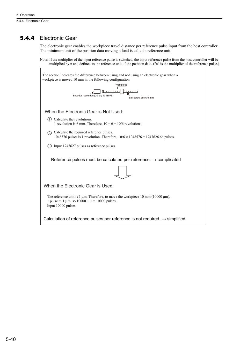 4 electronic gear, Rotation | Yaskawa Sigma-5 Large Capacity Users Manual: Design and Maintenance-Rotary Motors-Analog Voltage and Pulse Train Reference User Manual | Page 161 / 434