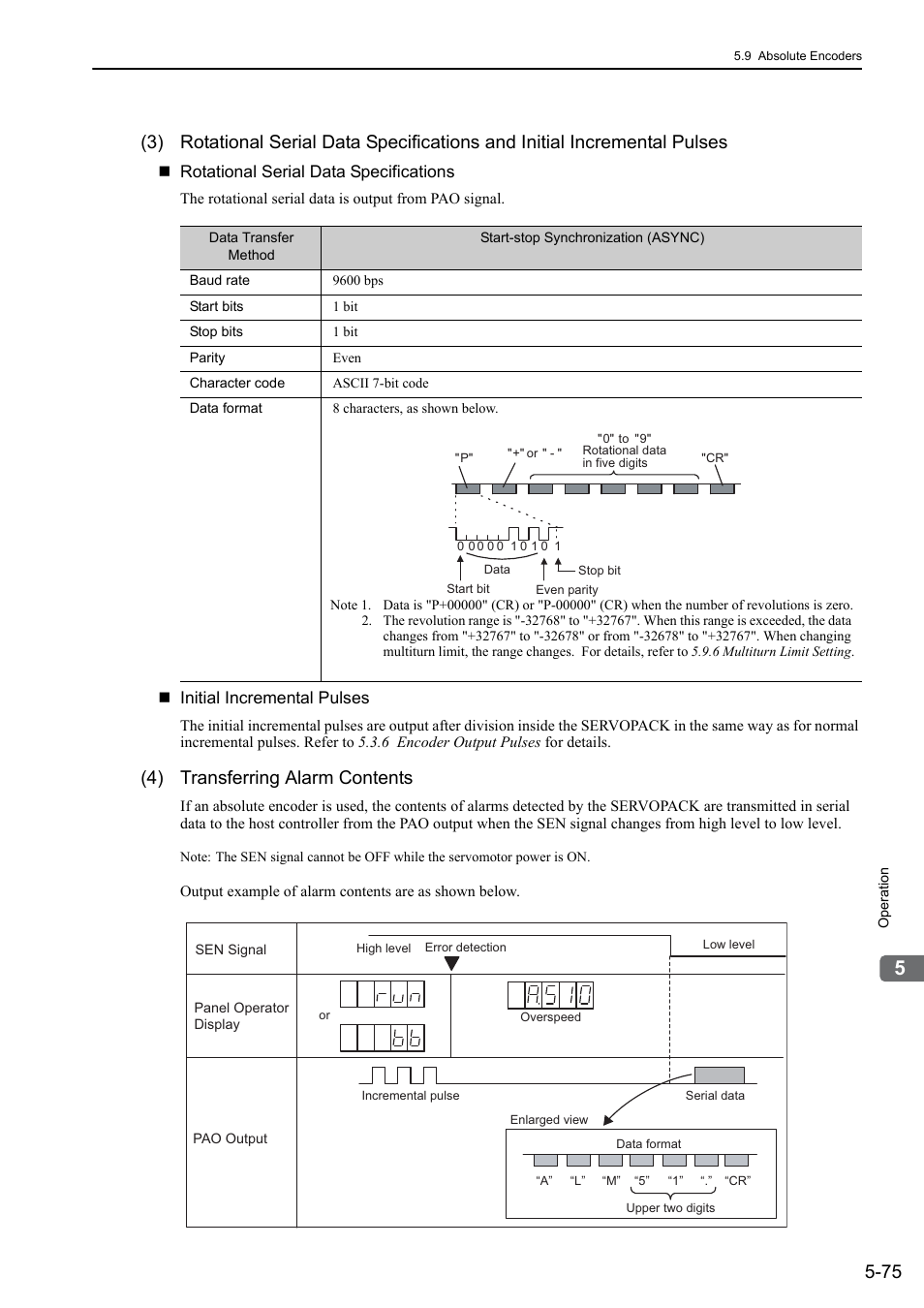 4) transferring alarm contents, Rotation, Analog | Yaskawa Sigma-5 Large Capacity Users Manual: Design and Maintenance-Rotary Motors-Analog Voltage and Pulse Train Reference User Manual | Page 196 / 434