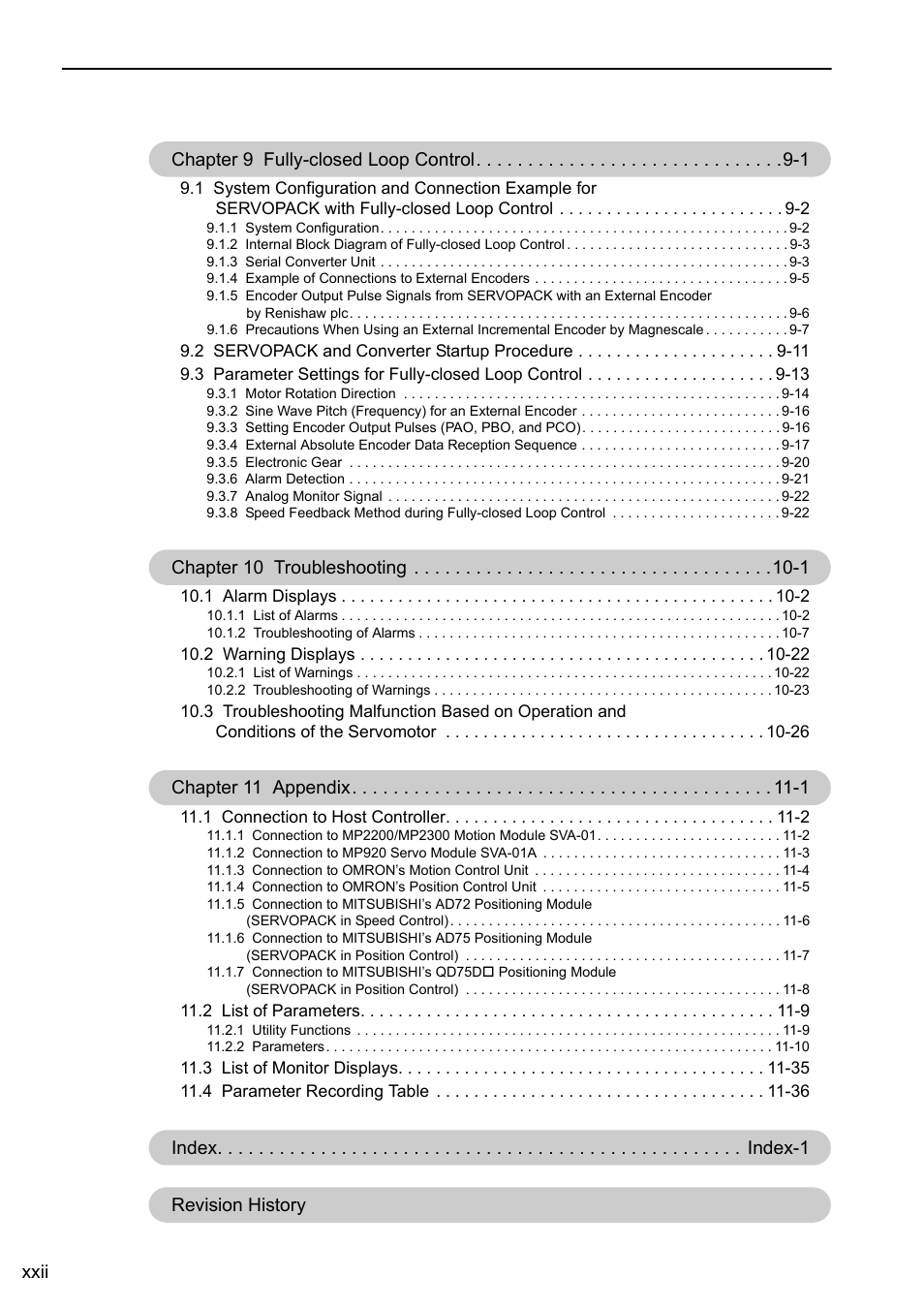 Yaskawa Sigma-5 Large Capacity Users Manual: Design and Maintenance-Rotary Motors-Analog Voltage and Pulse Train Reference User Manual | Page 22 / 434