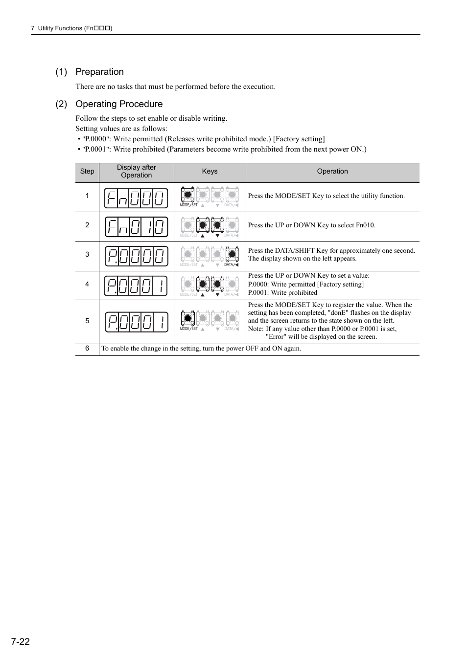 22 (1) preparation, 2) operating procedure | Yaskawa Sigma-5 Large Capacity Users Manual: Design and Maintenance-Rotary Motors-Analog Voltage and Pulse Train Reference User Manual | Page 307 / 434