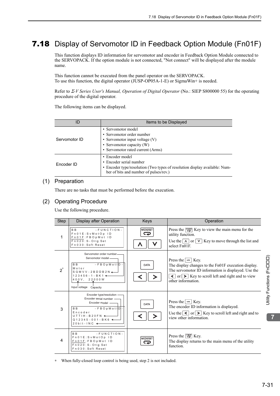 1) preparation, 2) operating procedure | Yaskawa Sigma-5 Large Capacity Users Manual: Design and Maintenance-Rotary Motors-Analog Voltage and Pulse Train Reference User Manual | Page 316 / 434