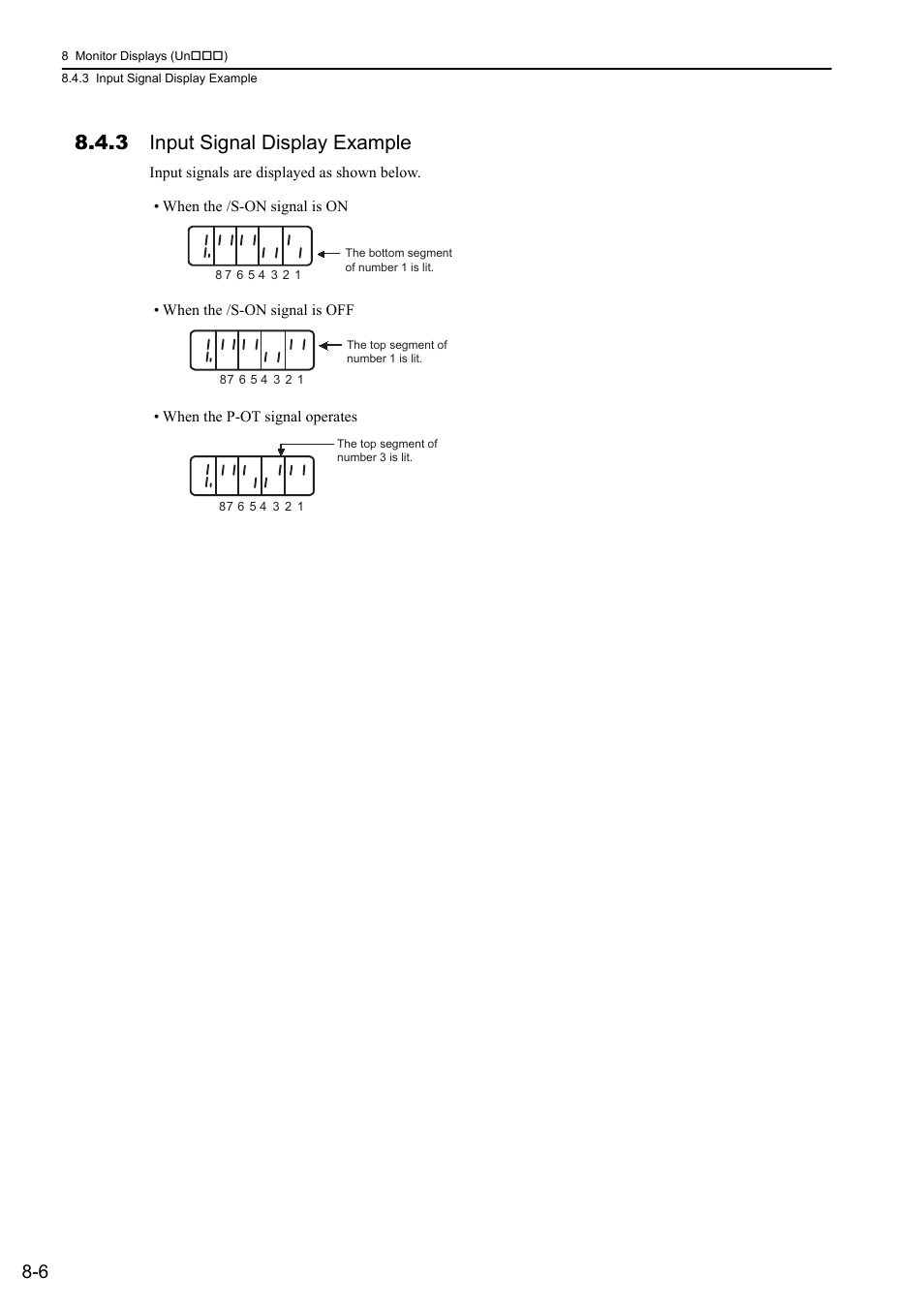 3 input signal display example, Analog | Yaskawa Sigma-5 Large Capacity Users Manual: Design and Maintenance-Rotary Motors-Analog Voltage and Pulse Train Reference User Manual | Page 330 / 434