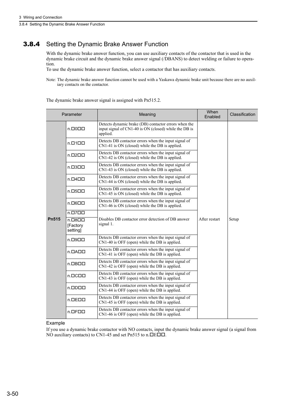4 setting the dynamic brake answer function | Yaskawa Sigma-5 Large Capacity Users Manual: Design and Maintenance-Rotary Motors-Analog Voltage and Pulse Train Reference User Manual | Page 98 / 434