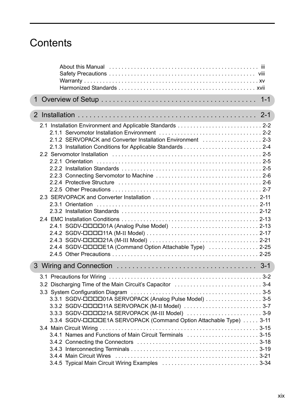 Yaskawa Sigma-5 Series User Manual:: For Use with Large-Capacity Models-Setup. Rotary Motors User Manual | Page 19 / 114