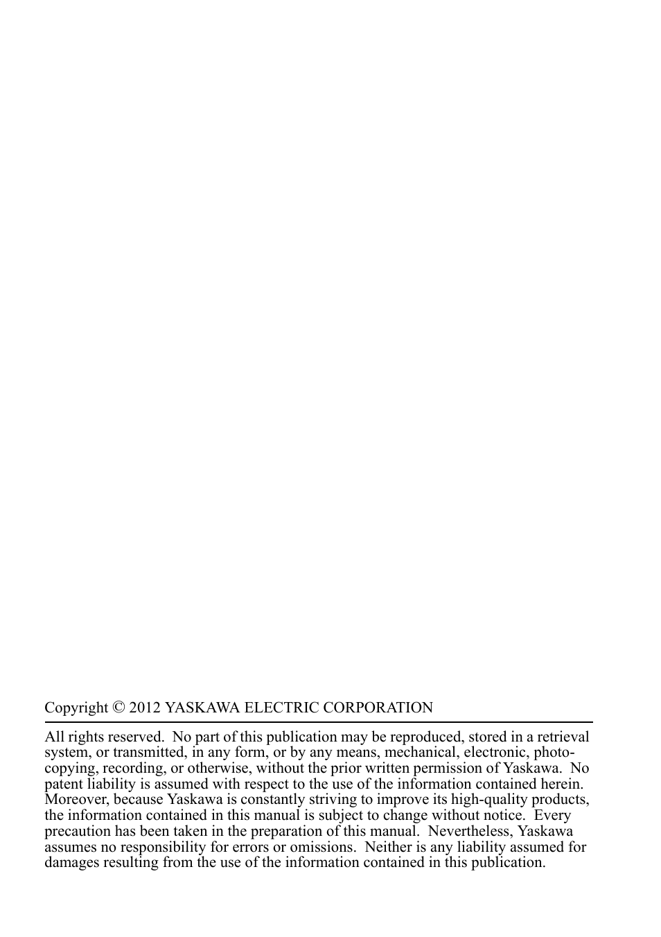 Yaskawa Sigma-5 Series User Manual:: For Use with Large-Capacity Models-Setup. Rotary Motors User Manual | Page 2 / 114