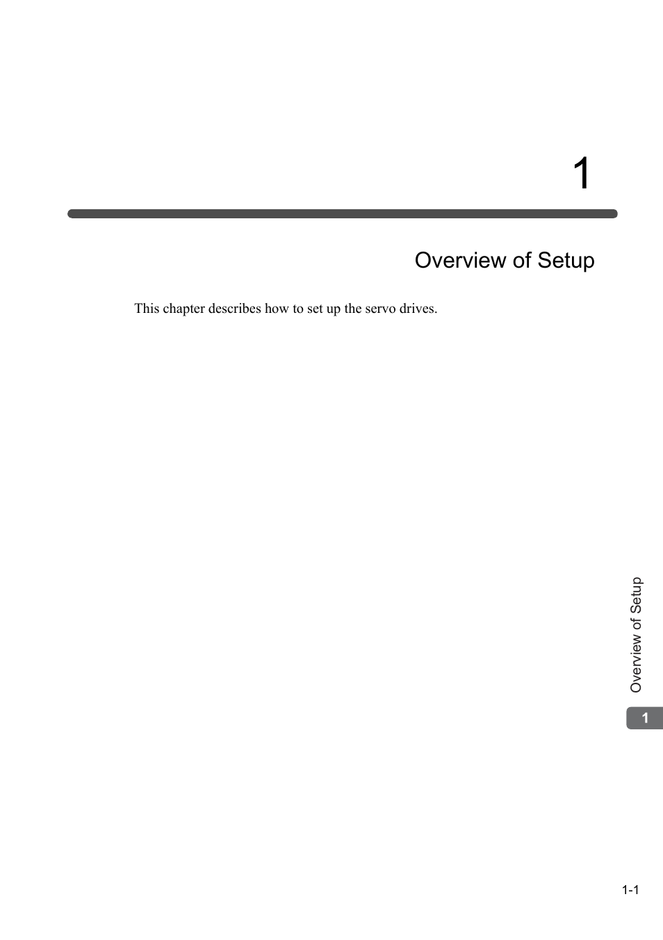 1 overview of setup | Yaskawa Sigma-5 Series User Manual:: For Use with Large-Capacity Models-Setup. Rotary Motors User Manual | Page 21 / 114
