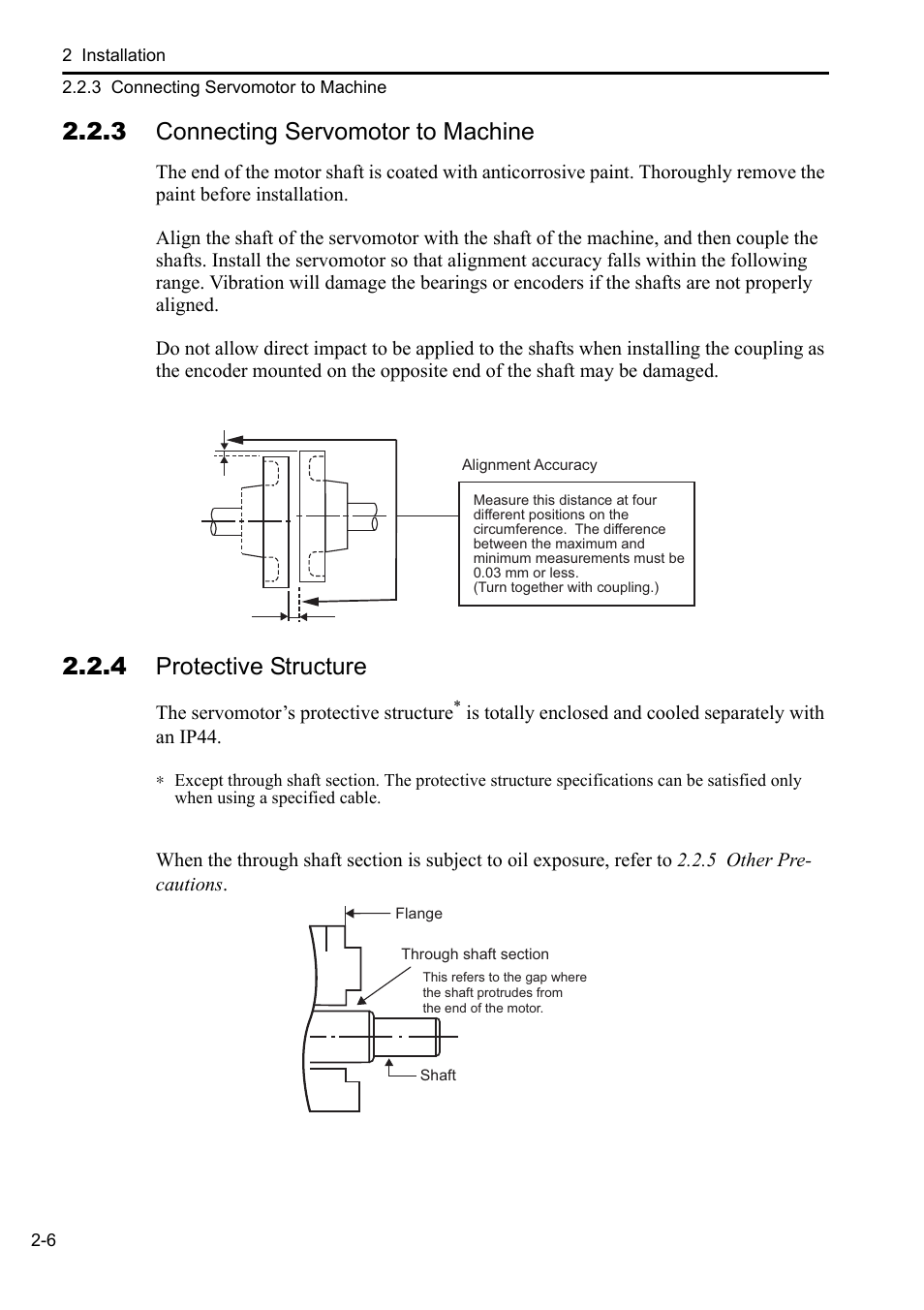 3 connecting servomotor to machine, 4 protective structure | Yaskawa Sigma-5 Series User Manual:: For Use with Large-Capacity Models-Setup. Rotary Motors User Manual | Page 28 / 114