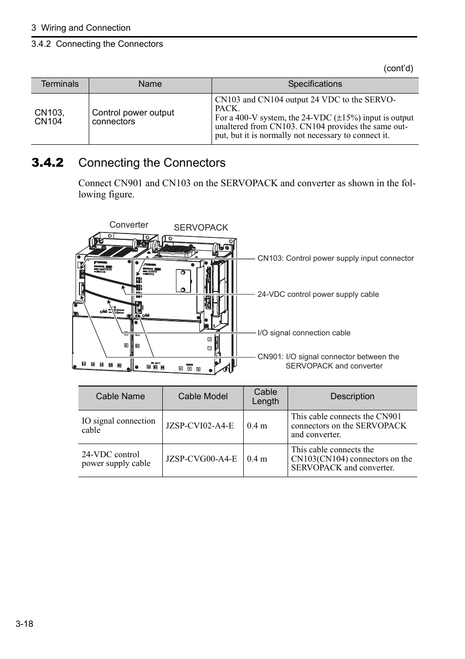 2 connecting the connectors | Yaskawa Sigma-5 Series User Manual:: For Use with Large-Capacity Models-Setup. Rotary Motors User Manual | Page 66 / 114