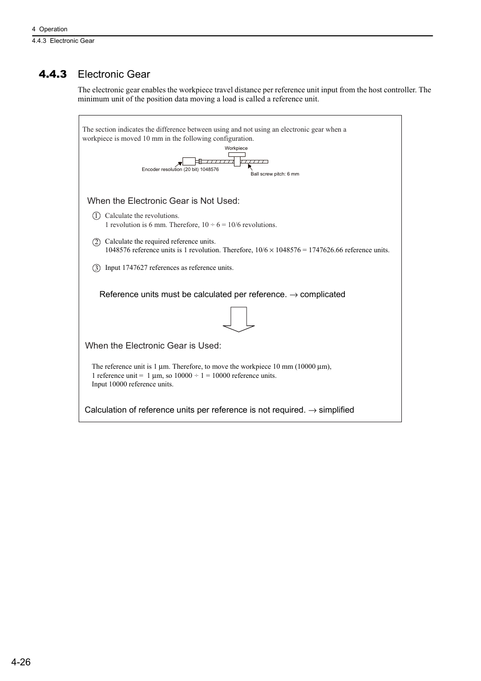 3 electronic gear, Rotation | Yaskawa Sigma-5 Large Capacity Users Manual: Design and Maintenance-Rotary Motors-Mechatrolink-II Communication Reference User Manual | Page 122 / 390