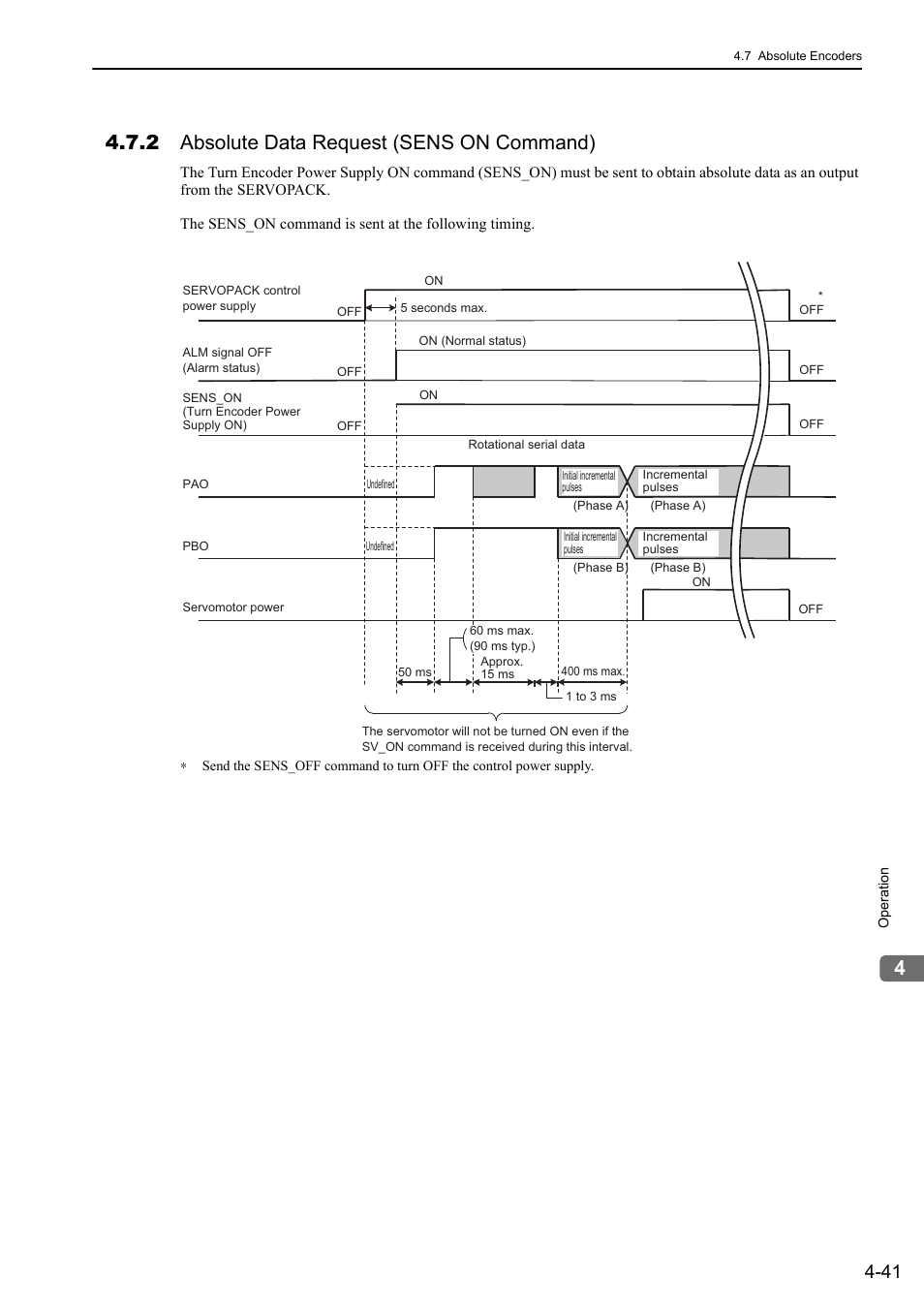 2 absolute data request (sens on command), M-ii | Yaskawa Sigma-5 Large Capacity Users Manual: Design and Maintenance-Rotary Motors-Mechatrolink-II Communication Reference User Manual | Page 137 / 390