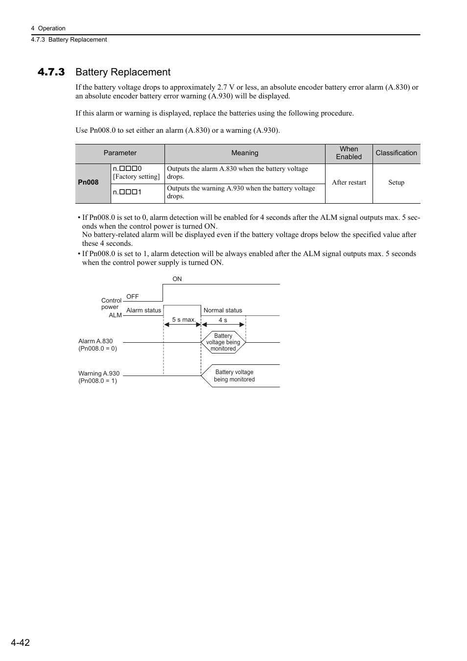 3 battery replacement, Rotation | Yaskawa Sigma-5 Large Capacity Users Manual: Design and Maintenance-Rotary Motors-Mechatrolink-II Communication Reference User Manual | Page 138 / 390