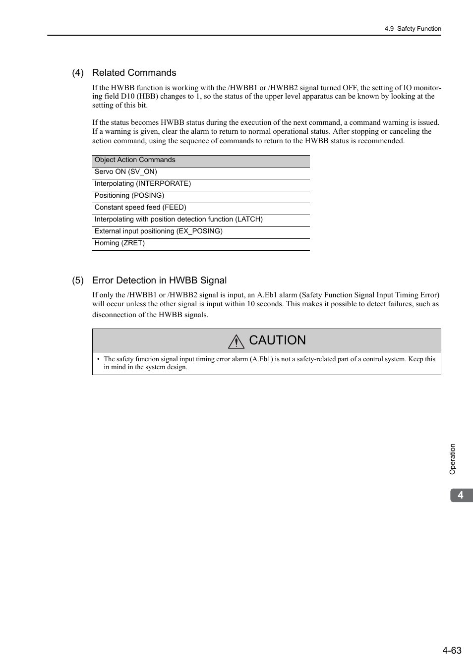 Caution | Yaskawa Sigma-5 Large Capacity Users Manual: Design and Maintenance-Rotary Motors-Mechatrolink-II Communication Reference User Manual | Page 159 / 390