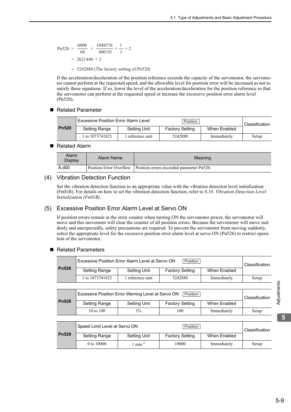 4) vibration detection function, Rotation | Yaskawa Sigma-5 Large Capacity Users Manual: Design and Maintenance-Rotary Motors-Mechatrolink-II Communication Reference User Manual | Page 175 / 390