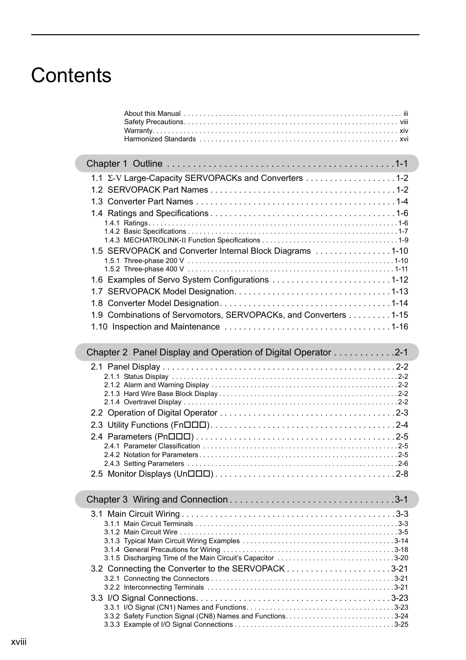 Yaskawa Sigma-5 Large Capacity Users Manual: Design and Maintenance-Rotary Motors-Mechatrolink-II Communication Reference User Manual | Page 18 / 390