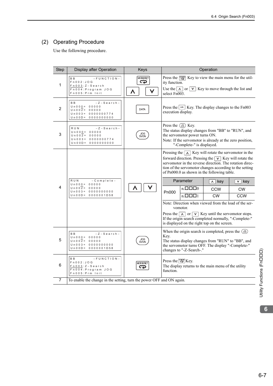 2) operating procedure | Yaskawa Sigma-5 Large Capacity Users Manual: Design and Maintenance-Rotary Motors-Mechatrolink-II Communication Reference User Manual | Page 249 / 390