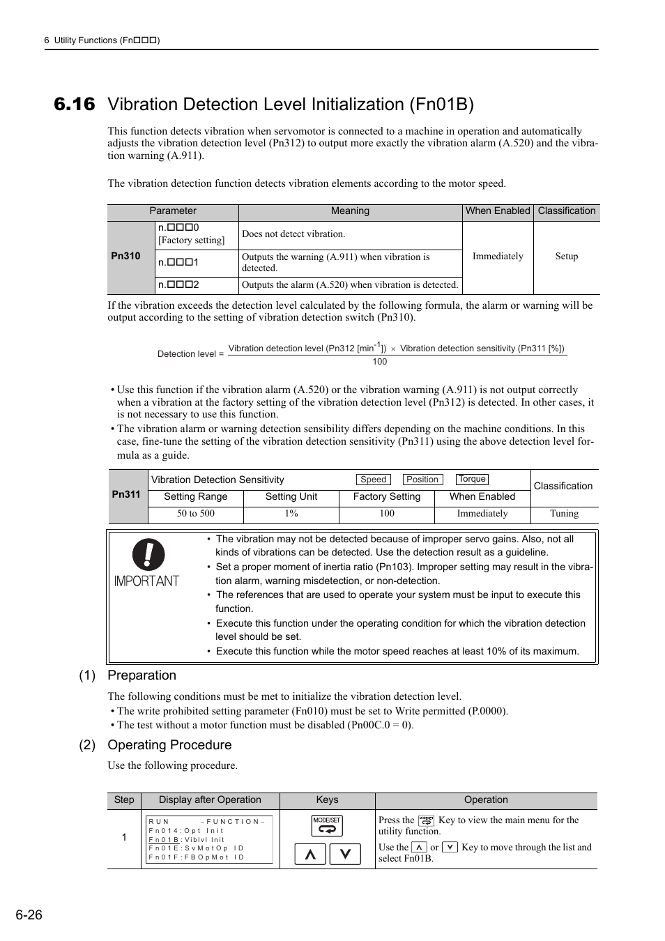 1) preparation, 2) operating procedure | Yaskawa Sigma-5 Large Capacity Users Manual: Design and Maintenance-Rotary Motors-Mechatrolink-II Communication Reference User Manual | Page 268 / 390