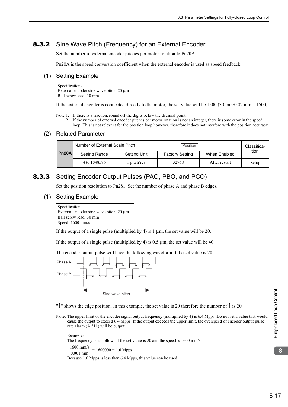 1) setting example, 2) related parameter, Rotation | Yaskawa Sigma-5 Large Capacity Users Manual: Design and Maintenance-Rotary Motors-Mechatrolink-II Communication Reference User Manual | Page 305 / 390