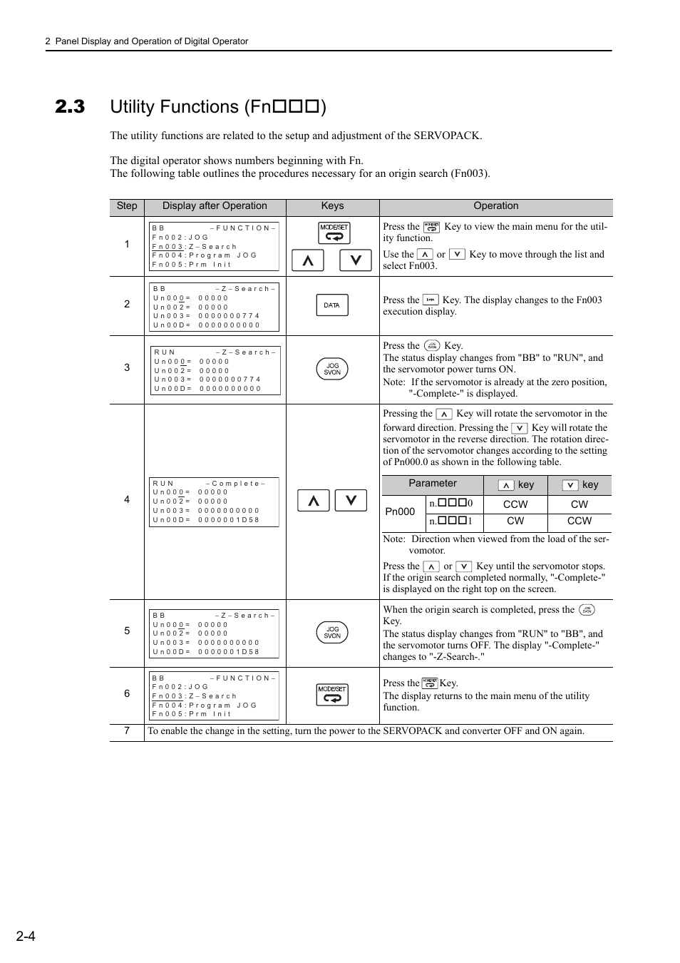 3 utility functions (fn***), 3 utility functions (fn ) | Yaskawa Sigma-5 Large Capacity Users Manual: Design and Maintenance-Rotary Motors-Mechatrolink-II Communication Reference User Manual | Page 42 / 390