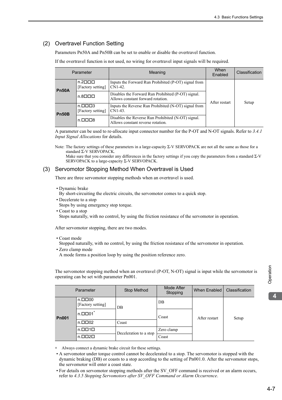 2) overtravel function setting | Yaskawa Sigma-5 Large Capacity Users Manual: Design and Maintenance-Rotary Motors-Mechatrolink-III Communication Reference User Manual | Page 103 / 410