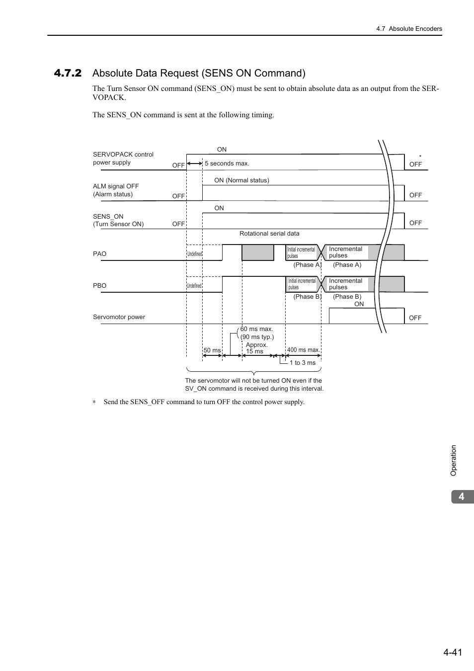 2 absolute data request (sens on command), M-iii | Yaskawa Sigma-5 Large Capacity Users Manual: Design and Maintenance-Rotary Motors-Mechatrolink-III Communication Reference User Manual | Page 137 / 410