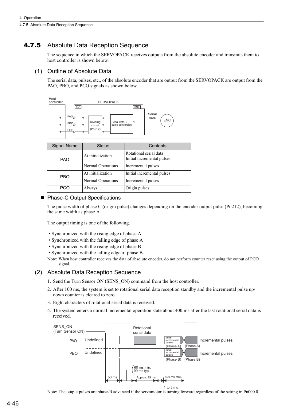 5 absolute data reception sequence, 1) outline of absolute data, 2) absolute data reception sequence | Mecha, M-iii, Phase-c output specifications | Yaskawa Sigma-5 Large Capacity Users Manual: Design and Maintenance-Rotary Motors-Mechatrolink-III Communication Reference User Manual | Page 142 / 410