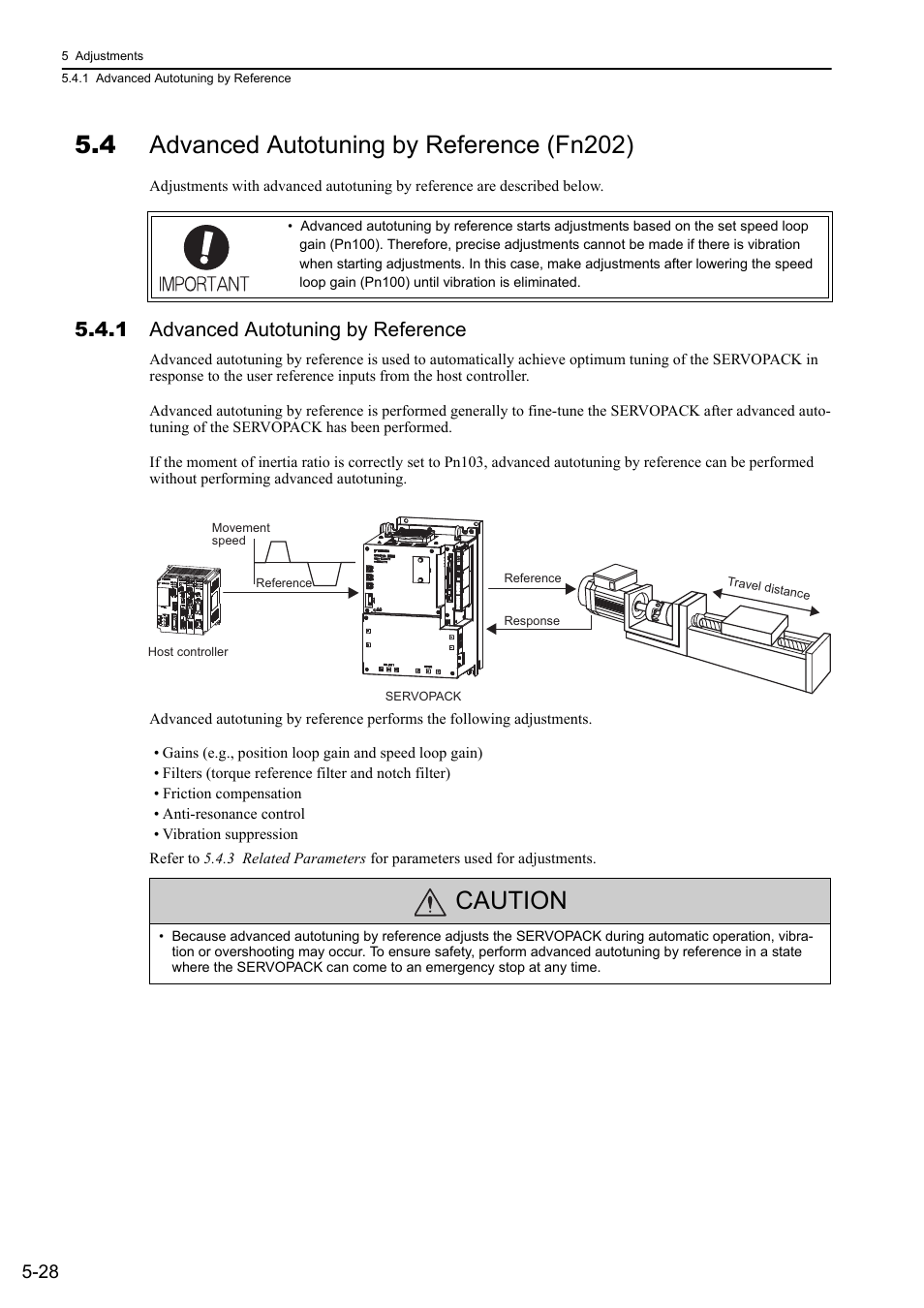 4 advanced autotuning by reference (fn202), 1 advanced autotuning by reference, Caution | M-iii | Yaskawa Sigma-5 Large Capacity Users Manual: Design and Maintenance-Rotary Motors-Mechatrolink-III Communication Reference User Manual | Page 194 / 410