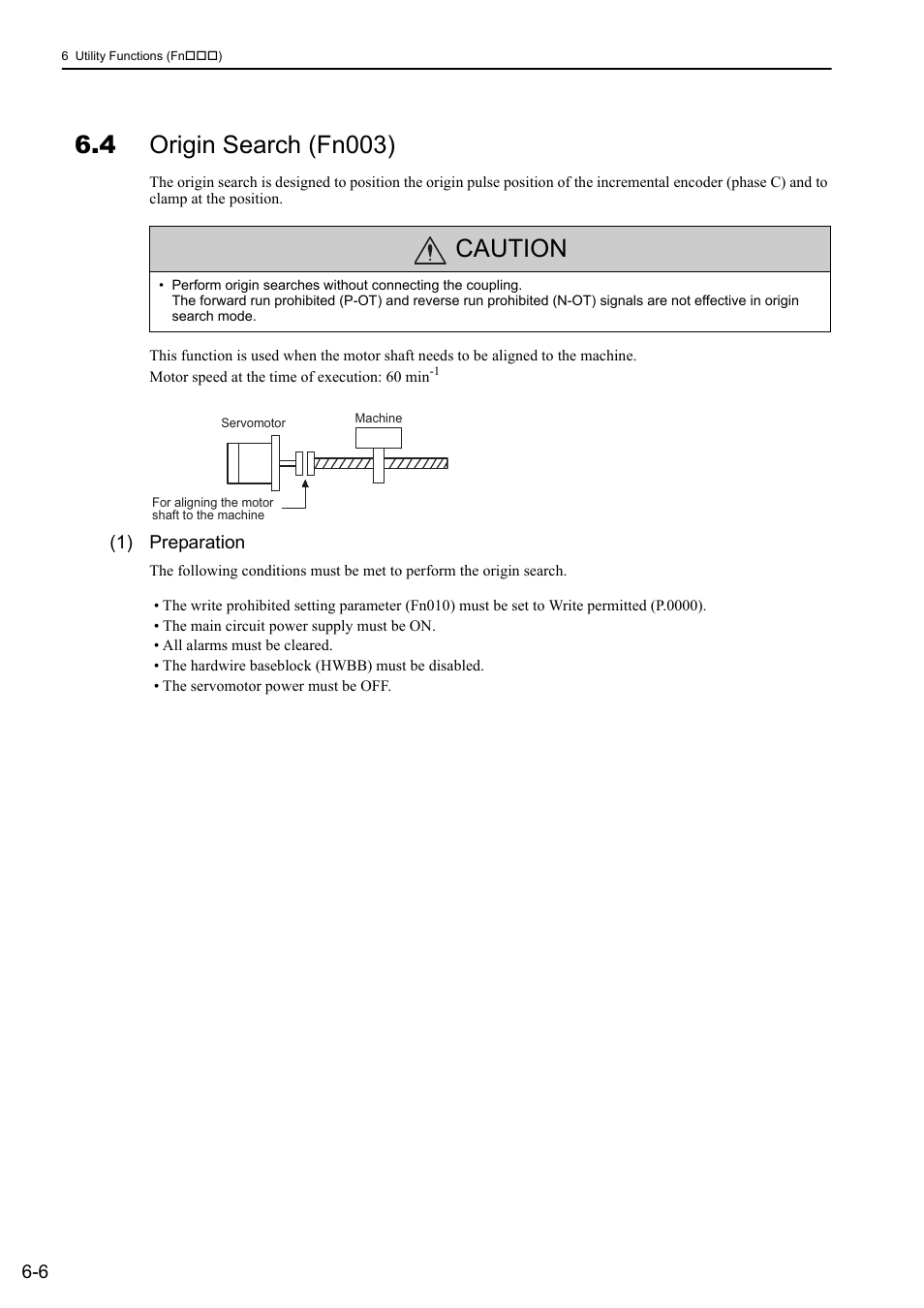 4 origin search (fn003), Caution | Yaskawa Sigma-5 Large Capacity Users Manual: Design and Maintenance-Rotary Motors-Mechatrolink-III Communication Reference User Manual | Page 248 / 410