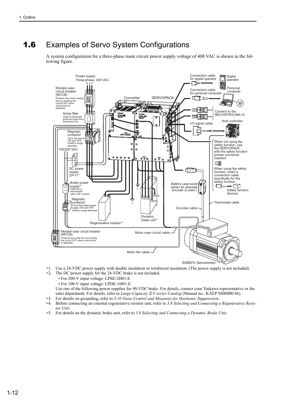 6 examples of servo system configurations, M-iii | Yaskawa Sigma-5 Large Capacity Users Manual: Design and Maintenance-Rotary Motors-Mechatrolink-III Communication Reference User Manual | Page 34 / 410