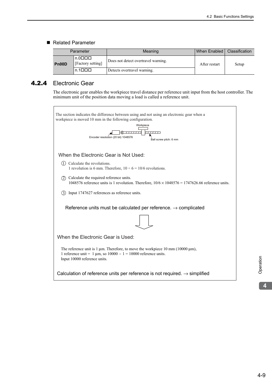 4 electronic gear, Rotation | Yaskawa Sigma-5 Large Capacity Users Manual: Design and Maintenance-Command Option Interface User Manual | Page 105 / 363