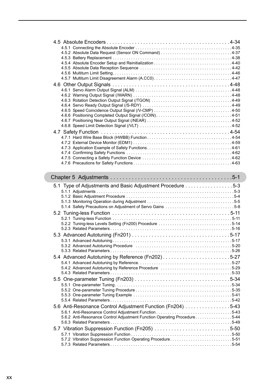 Chapter 5 adjustments -1 | Yaskawa Sigma-5 Large Capacity Users Manual: Design and Maintenance-Command Option Interface User Manual | Page 20 / 363