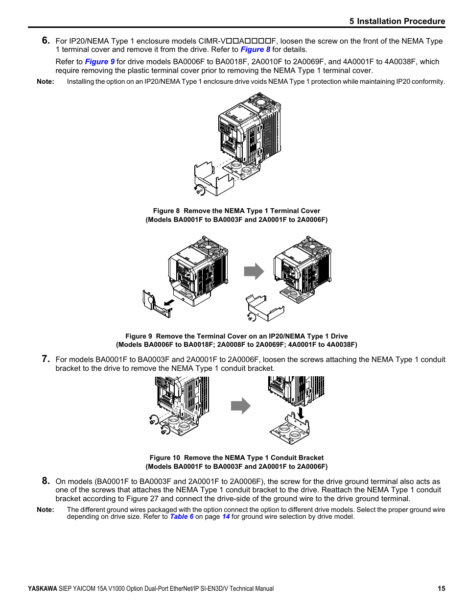 Yaskawa V1000 Option Dual Port EtherNet/IP SI-EN3D/V Technical Manual User Manual | Page 15 / 68