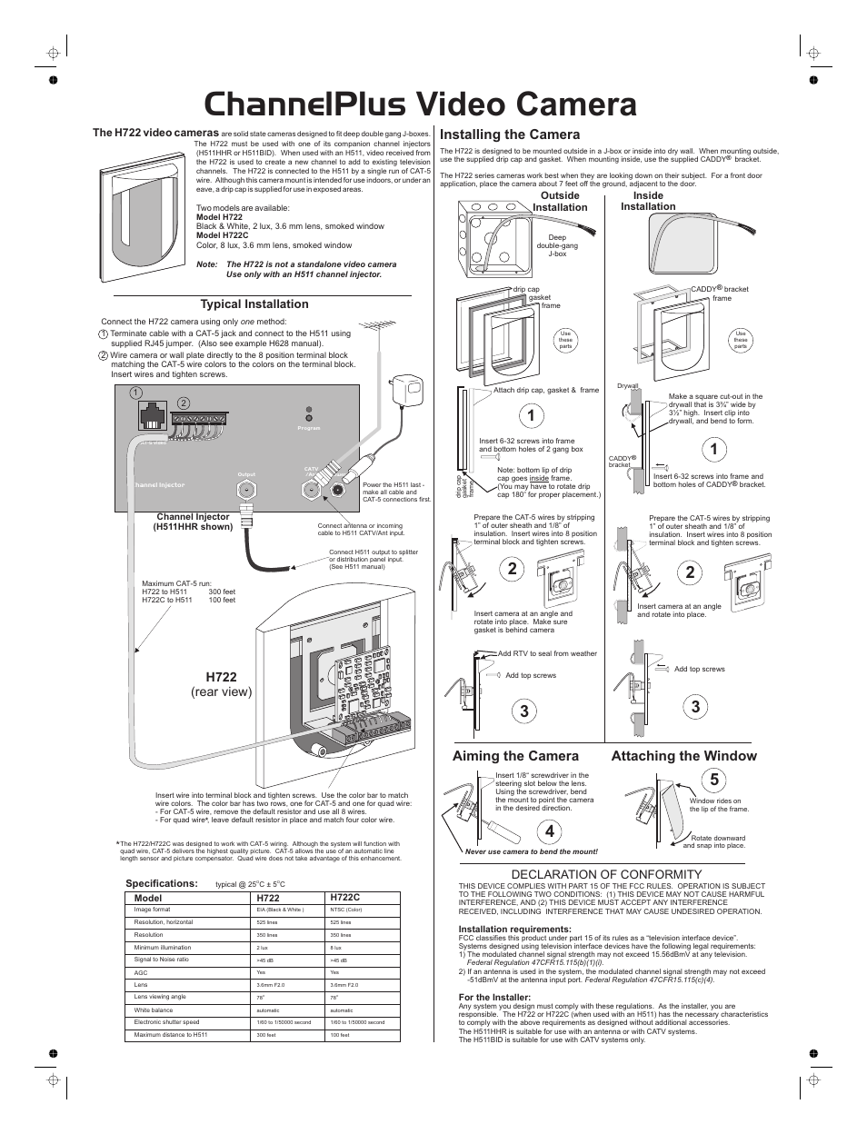 Channel Plus H722 User Manual | 2 pages