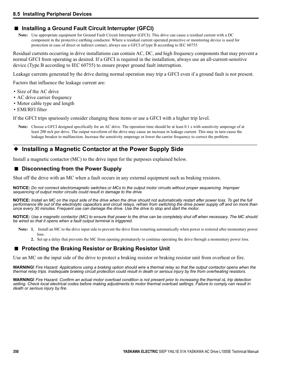 Yaskawa L1000E AC Drive Technical Manual for CIMR-LE Models for Elevator Applications User Manual | Page 350 / 488