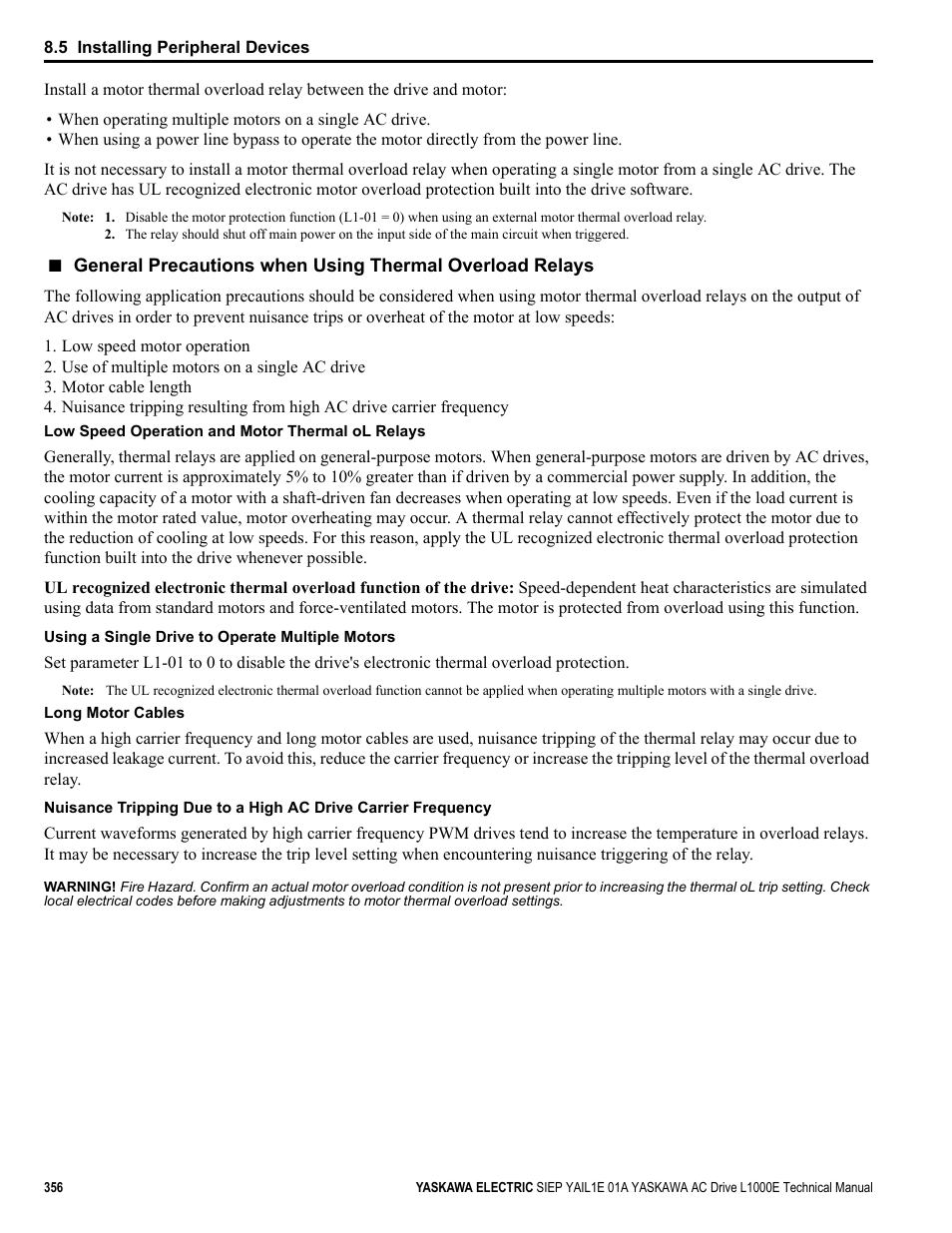 Yaskawa L1000E AC Drive Technical Manual for CIMR-LE Models for Elevator Applications User Manual | Page 356 / 488