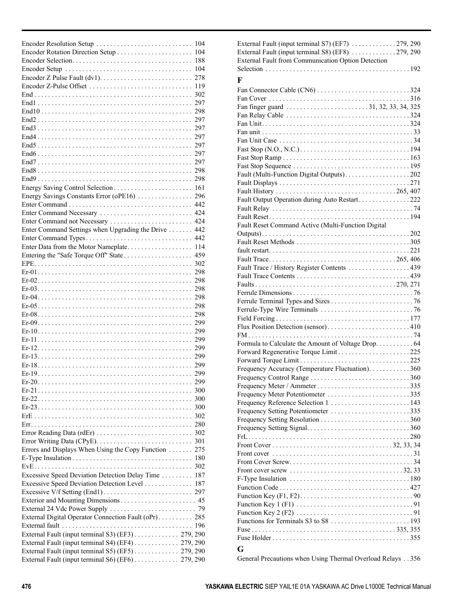 Yaskawa L1000E AC Drive Technical Manual for CIMR-LE Models for Elevator Applications User Manual | Page 476 / 488