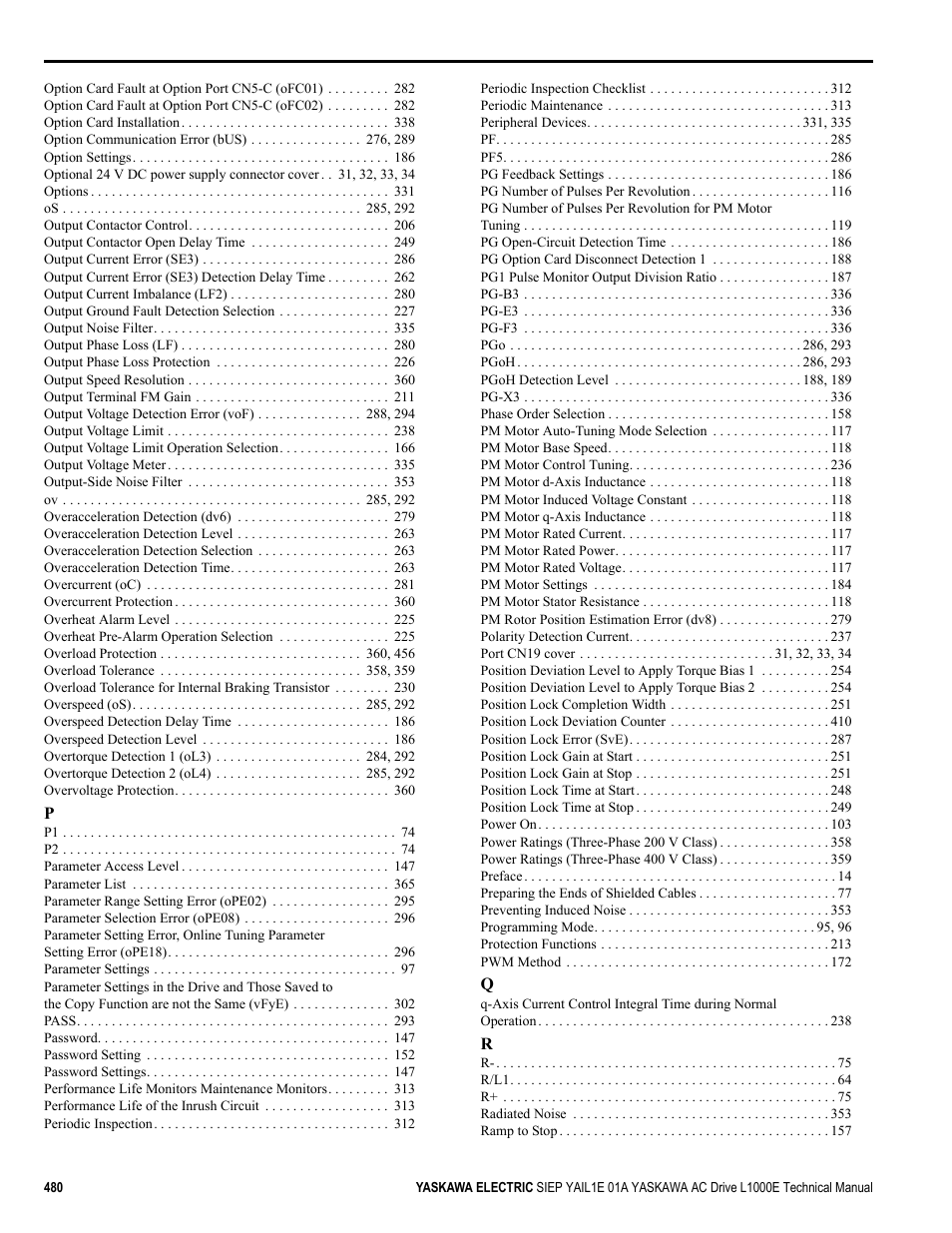 Yaskawa L1000E AC Drive Technical Manual for CIMR-LE Models for Elevator Applications User Manual | Page 480 / 488