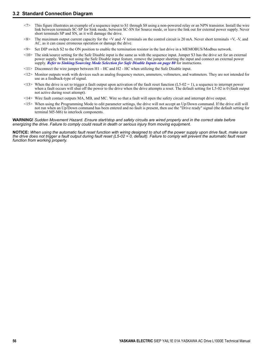 Yaskawa L1000E AC Drive Technical Manual for CIMR-LE Models for Elevator Applications User Manual | Page 56 / 488