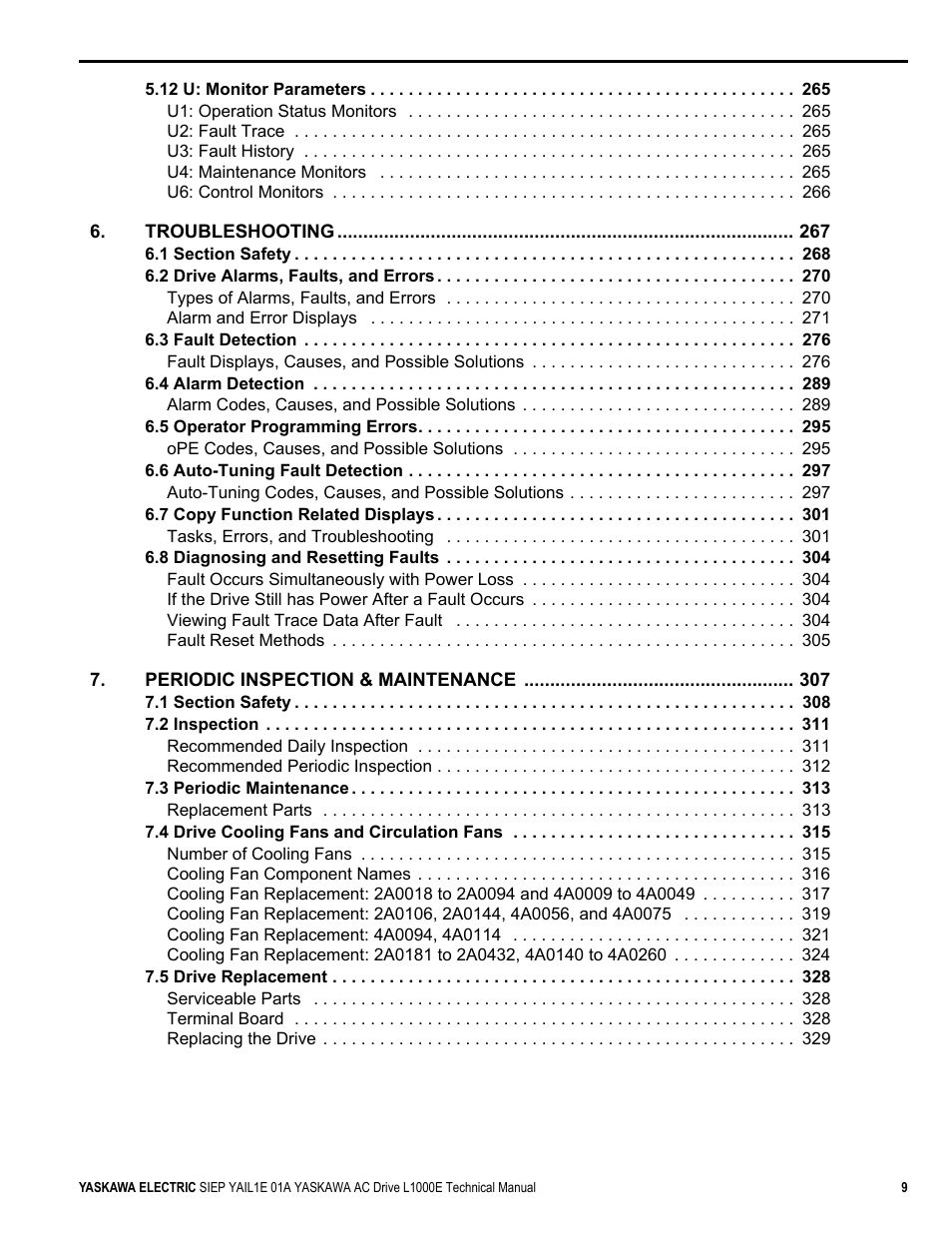 Yaskawa L1000E AC Drive Technical Manual for CIMR-LE Models for Elevator Applications User Manual | Page 9 / 488