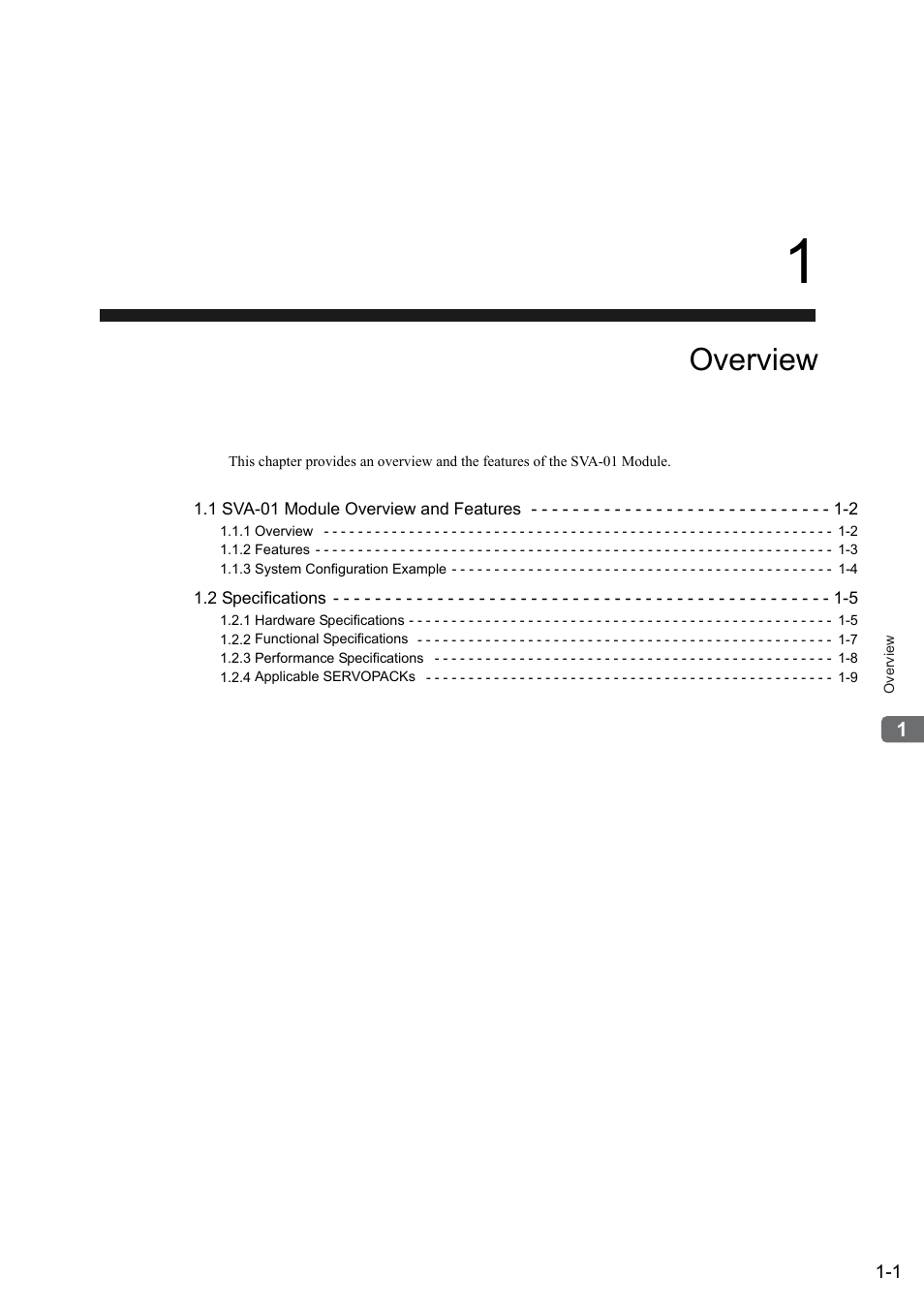 1 overview, Overview | Yaskawa JAPMC-MC2300 User Manual | Page 18 / 373