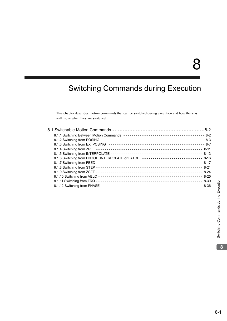 8 switching commands during execution, Switching commands during execution | Yaskawa JAPMC-MC2300 User Manual | Page 228 / 373