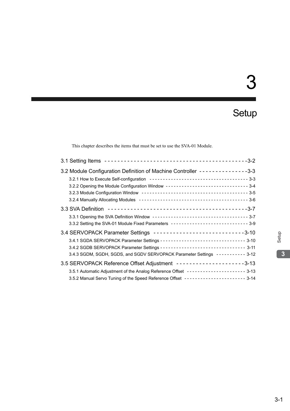3 setup, Setup | Yaskawa JAPMC-MC2300 User Manual | Page 46 / 373