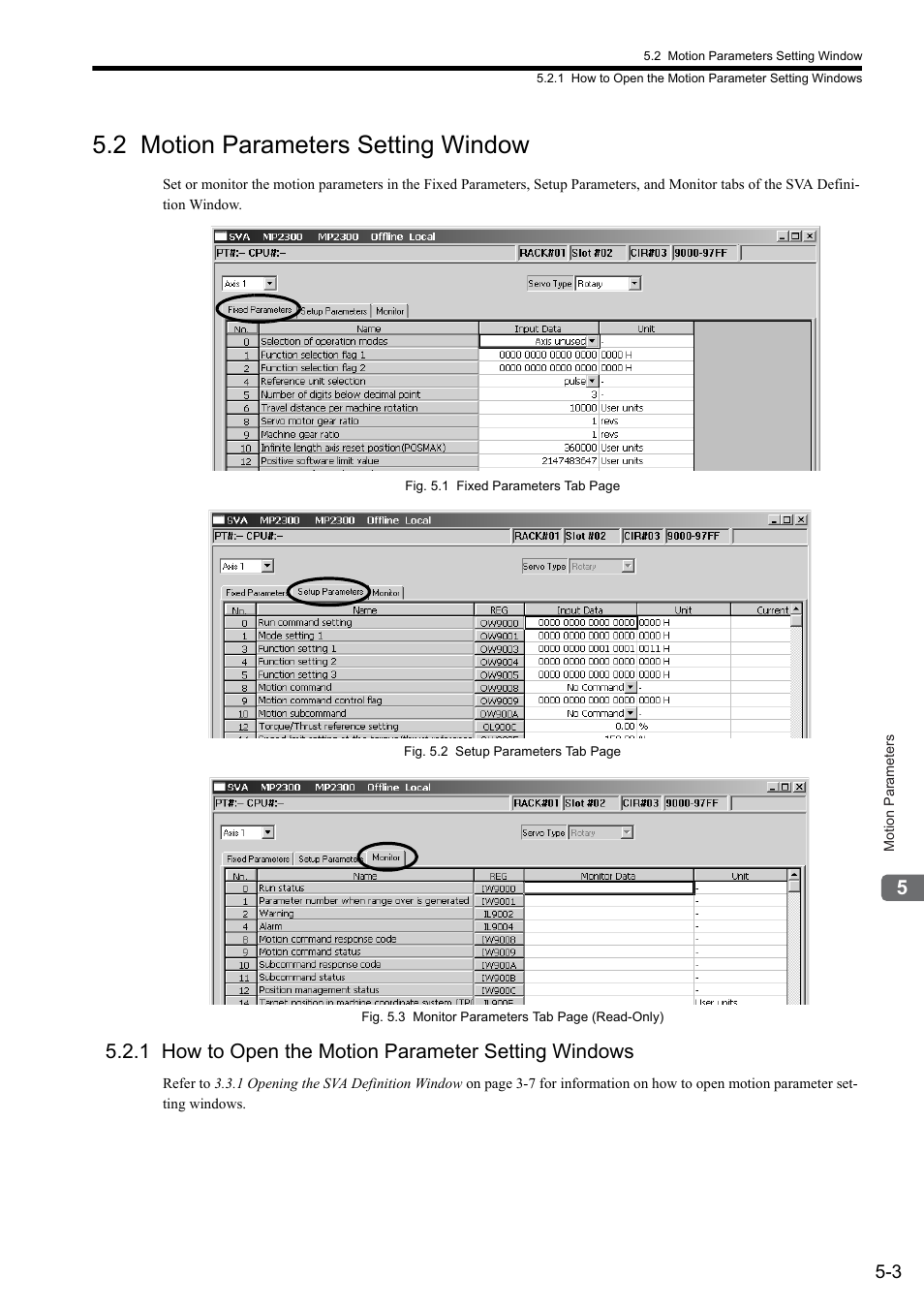 2 motion parameters setting window, 1 how to open the motion parameter setting windows | Yaskawa JAPMC-MC2300 User Manual | Page 75 / 373