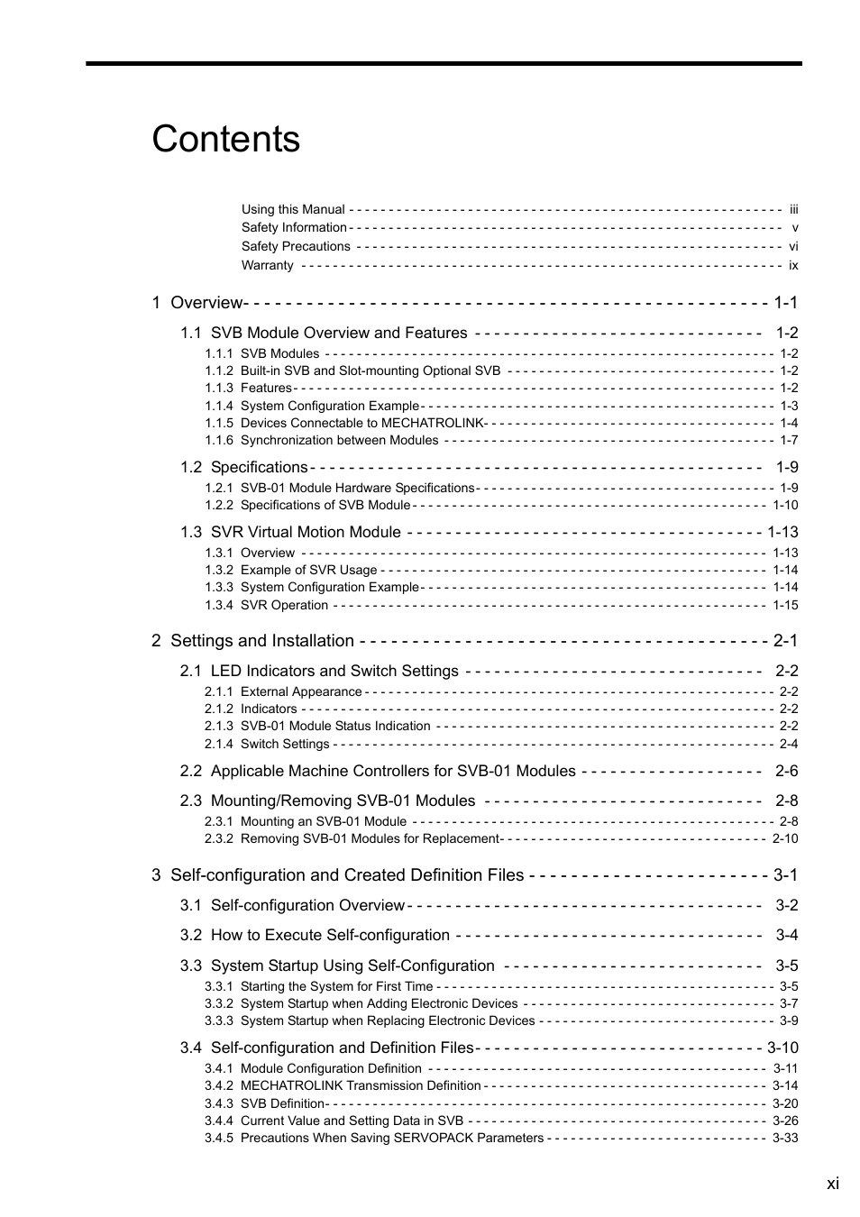 Yaskawa MP2000 Series: Built-in SVB or SVB-01 Motion Module User Manual | Page 11 / 543