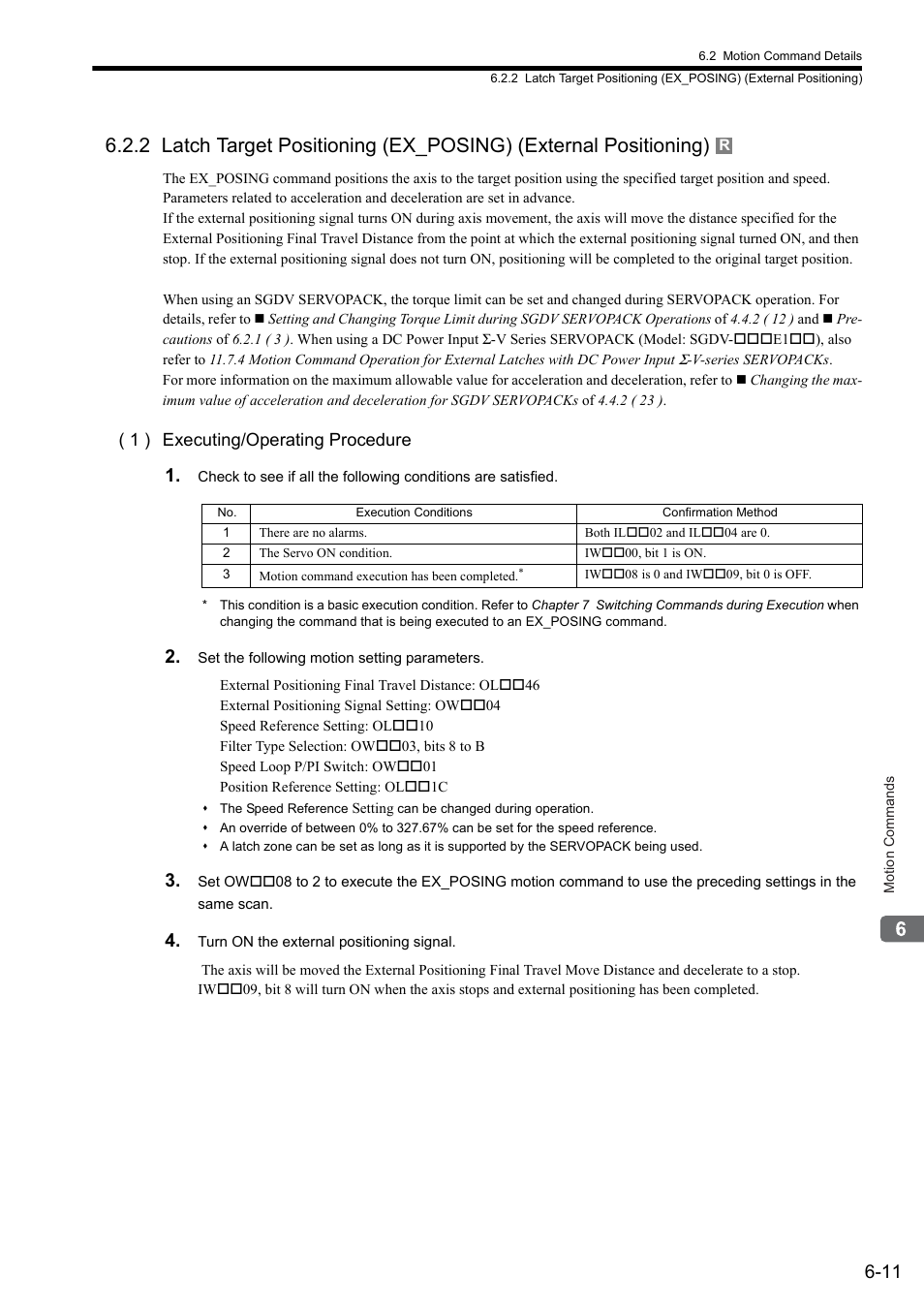 1 ) executing/operating procedure | Yaskawa MP2000 Series: Built-in SVB or SVB-01 Motion Module User Manual | Page 172 / 543