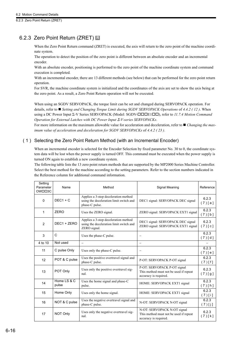 3 zero point return (zret) | Yaskawa MP2000 Series: Built-in SVB or SVB-01 Motion Module User Manual | Page 177 / 543